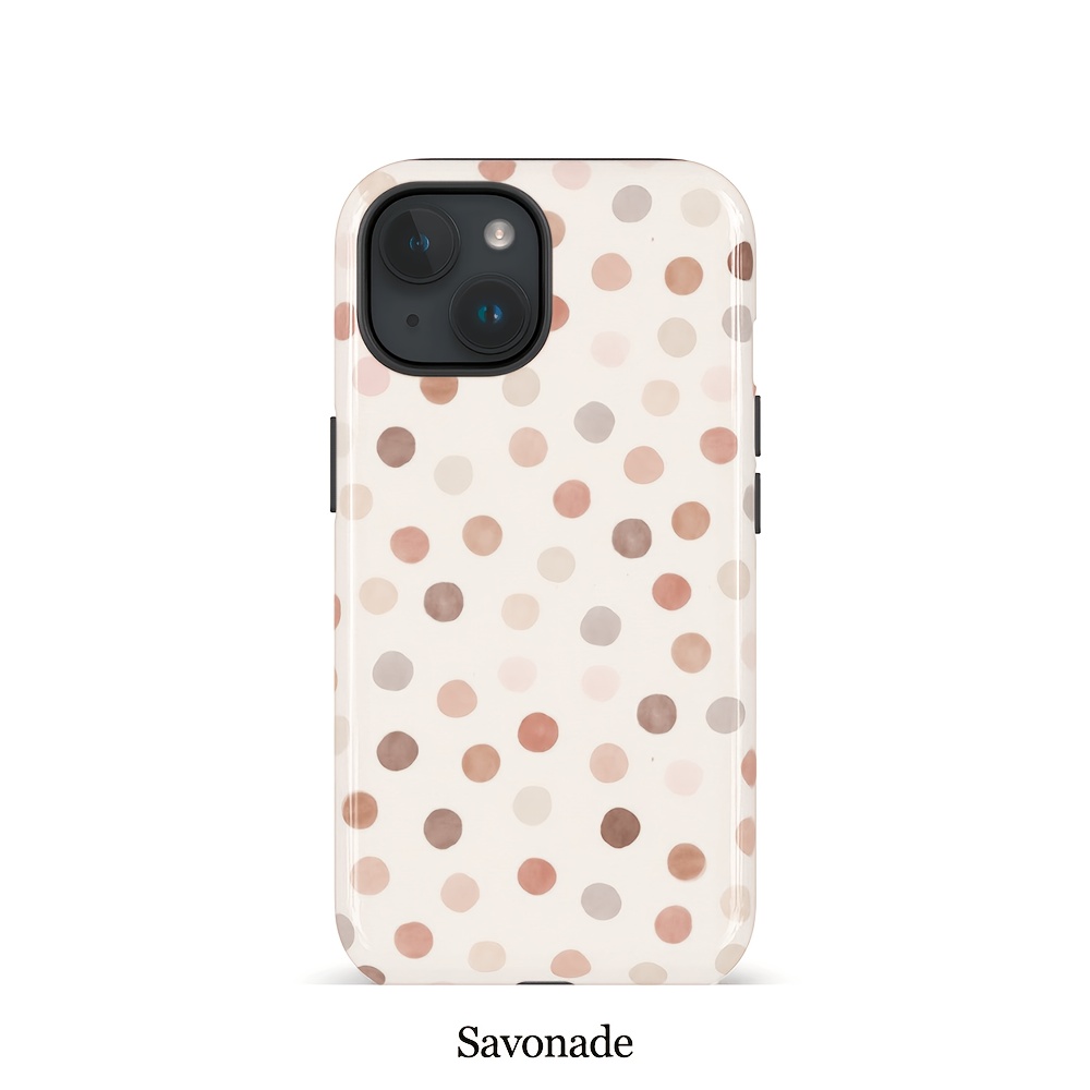 TEMU Phone Case: Simple Light-colored Polka Dot Phone Case For Iphone 17/16pm/15pm/13/13mini/12/11/xsmax/7/se2, Glossy Case