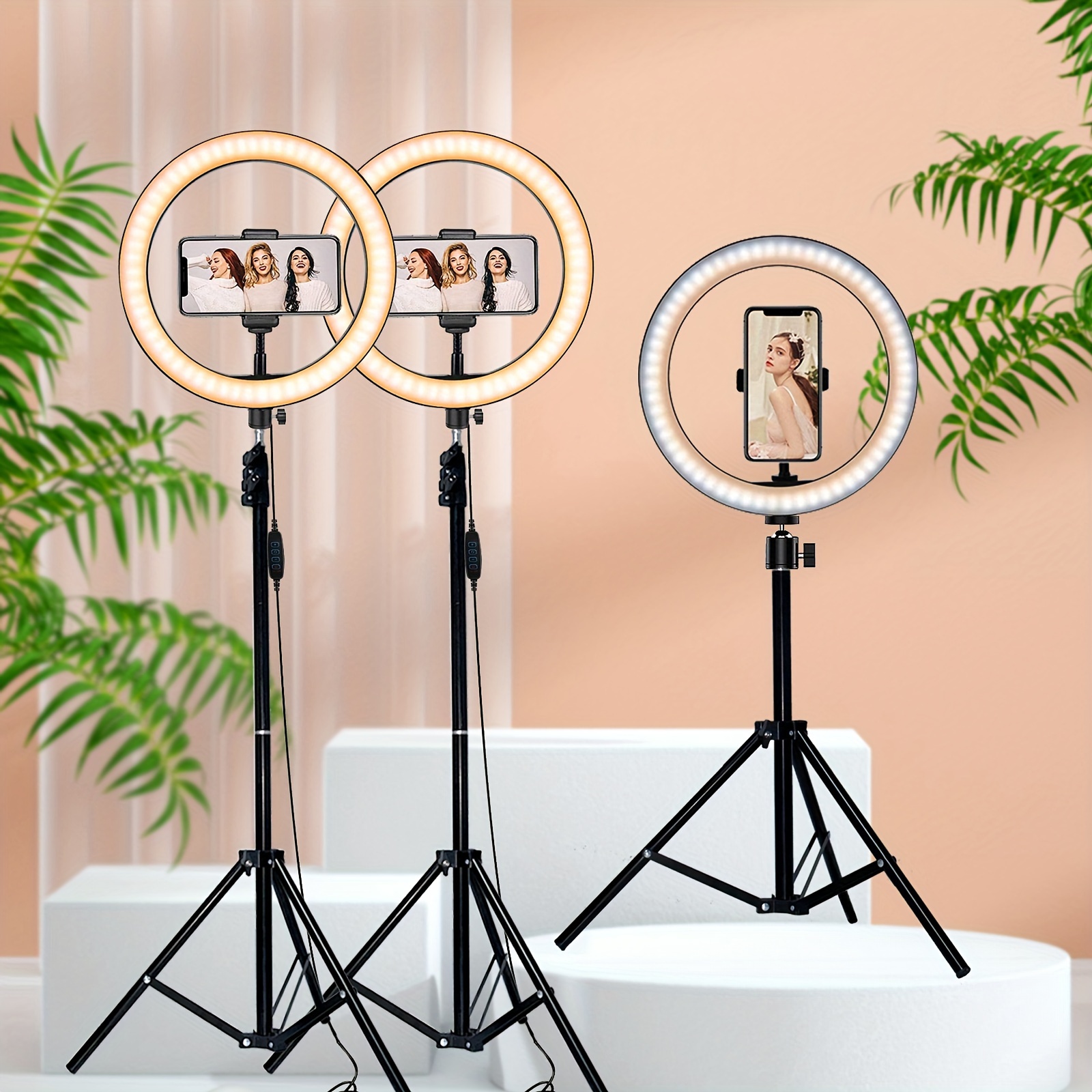 

10 Inch Vlogging Ringlight Circle Light With 43in/110cm Flexible Tripod Stand Phone Holder For Photo Selfie Video Recording Zoom Meeting Makeup Vlog Live Stream Video Calls Vlogging Instagram Tiktok