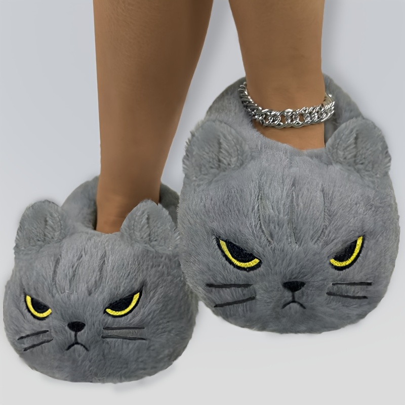 TEMU Adorable Indoor Slippers Featuring Embroidered Yellow- Cats For., Women Shoes