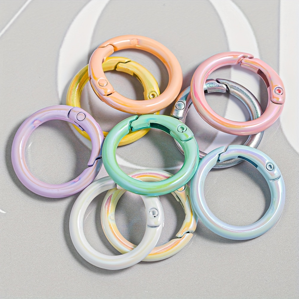 

20-pack 23mm Dopamine Gradient Key Ring Findings For Festive Celebrations, Keychains, And Diy Craft Jewelry Making, Durable Alloy Material