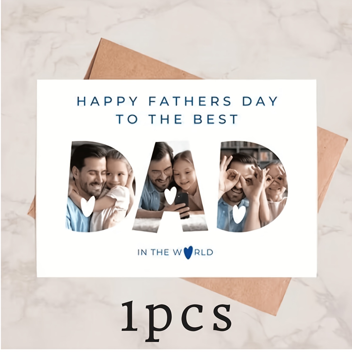 TEMU Personalized Father's Day Card, Customizable Family Photo, New Dad Card, First Father's Day Gift, Birthday Gift, Thank You Card, Father's Day
