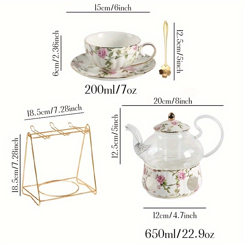 Juego De 15 Mini Tazas De Té De Porcelana Para Casas De Muñecas 1:12 – Con Tetera, Bandejas Y Accesorios, Estilo Vintage Ideal Para Coleccionistas