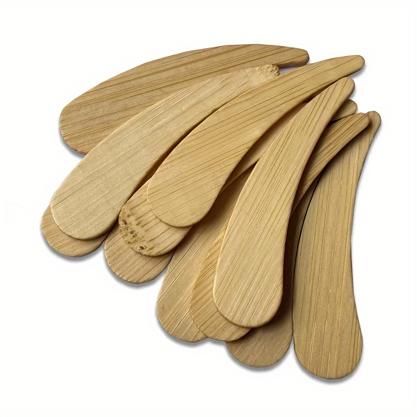 

100pc Bamboo Cosmetic Spatulas - Mini Makeup & Face Mask Mixing Spoons, Fragrance-free Beauty Tools For Creams, Lotions & Moisturizers