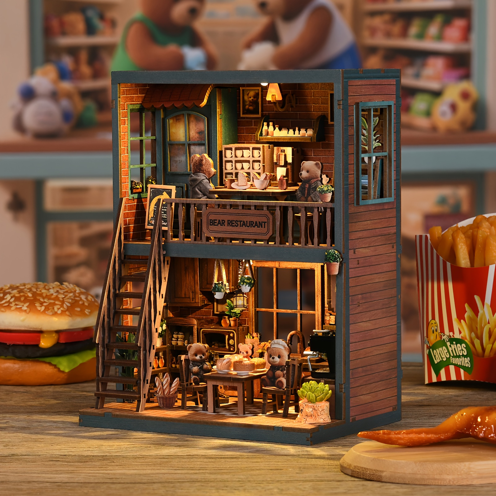 TEMU Book Nook Kit, 3d Wooden Puzzle Miniature House, Time Cottage Bookshelf Desk Decor, Creative Craft Gift For Adults, Perfect For Graduation,