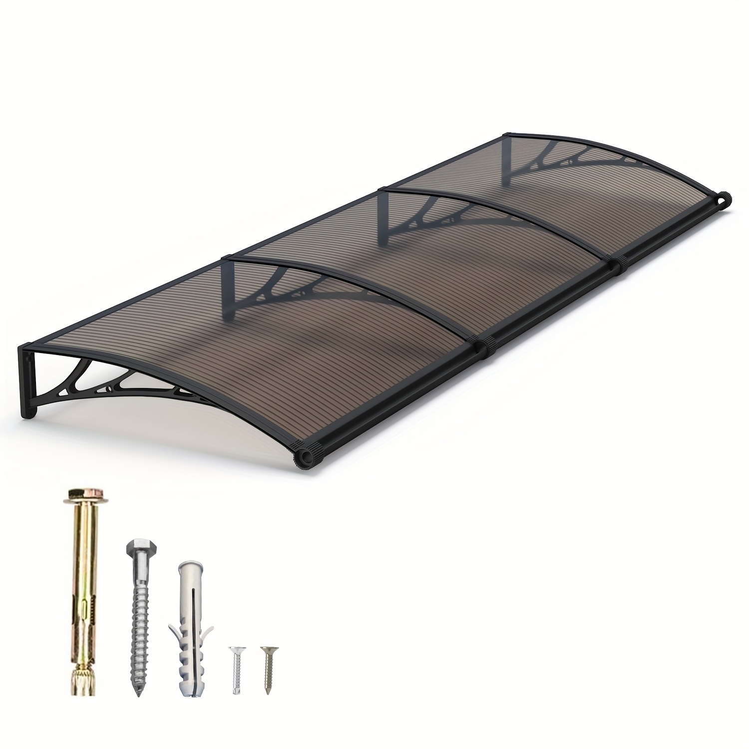 item picture 0.8-3m Window Awning Door Canopy Exterior Polycarbonate Patio Door Cover Porch Balcony Outdoor Units Rain/ Snow/ Sun Protection, Outdoor Hollow Sheet Awning with ABS Bracket Brown/Clear/Blue, Balcony Cover, Sleek Canopy, Modern Awning, Durable Plastic, Weatherresistant Material, Window Shade, Protective Cover, Outdoor Living, Patio Decorators, Pergola For Outdoor Heavy Duty, Pergola For Outdoor, Pergola For Outdoor Garden, Pergola For Garden, Window Awning Exterior For Home, Window