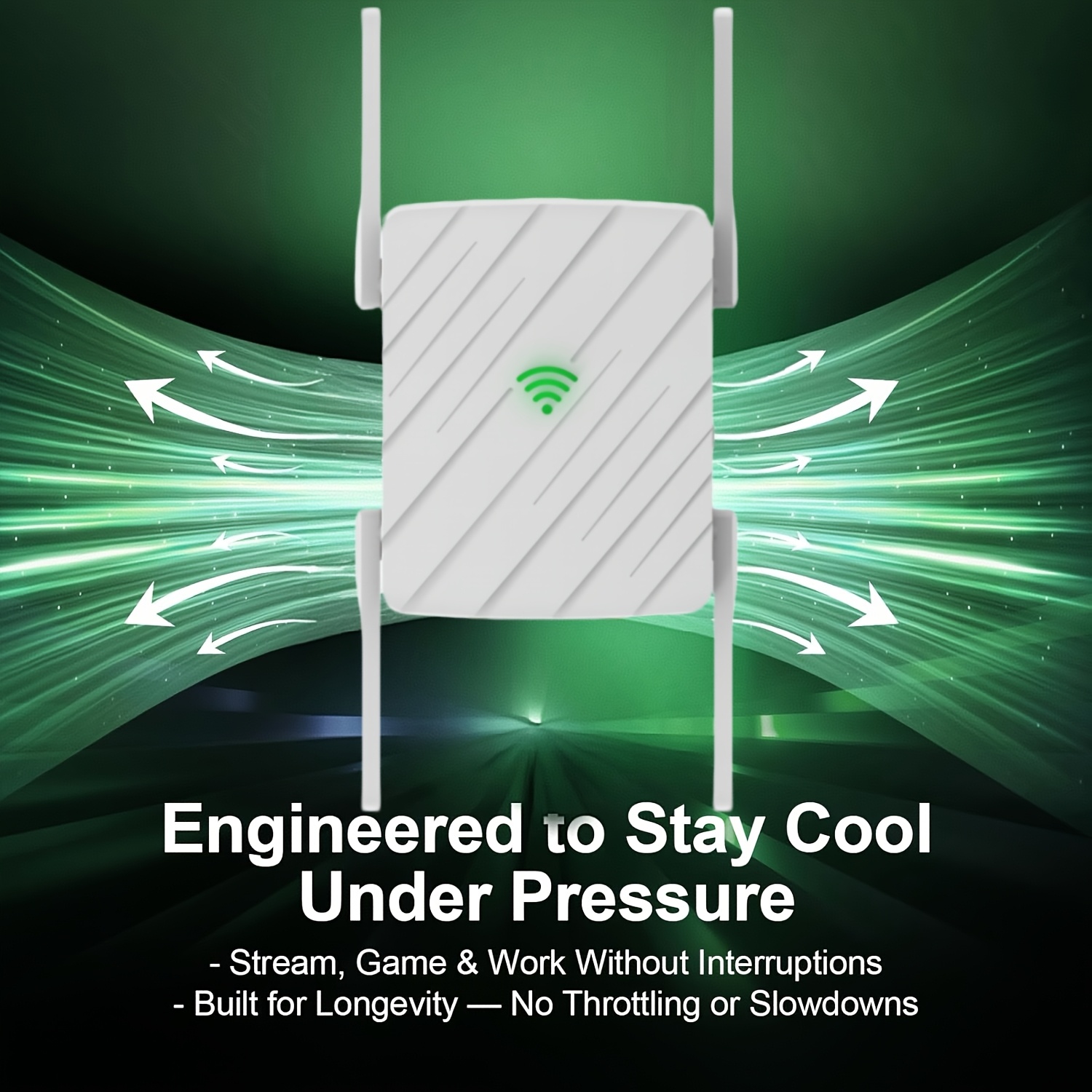 Repetidor WiFi de doble banda de 1200 Mbps, cubierta completa de 360° con puerto Ethernet, amplificador de señal para cobertura doméstica de hasta 2743,2 pies, admite más de 105 dispositivos, penetración potente, señal estable, modo de seguridad WPS, router de extensión de doble modo - Adecuado para hogar, cafetería, oficina, centro comercial