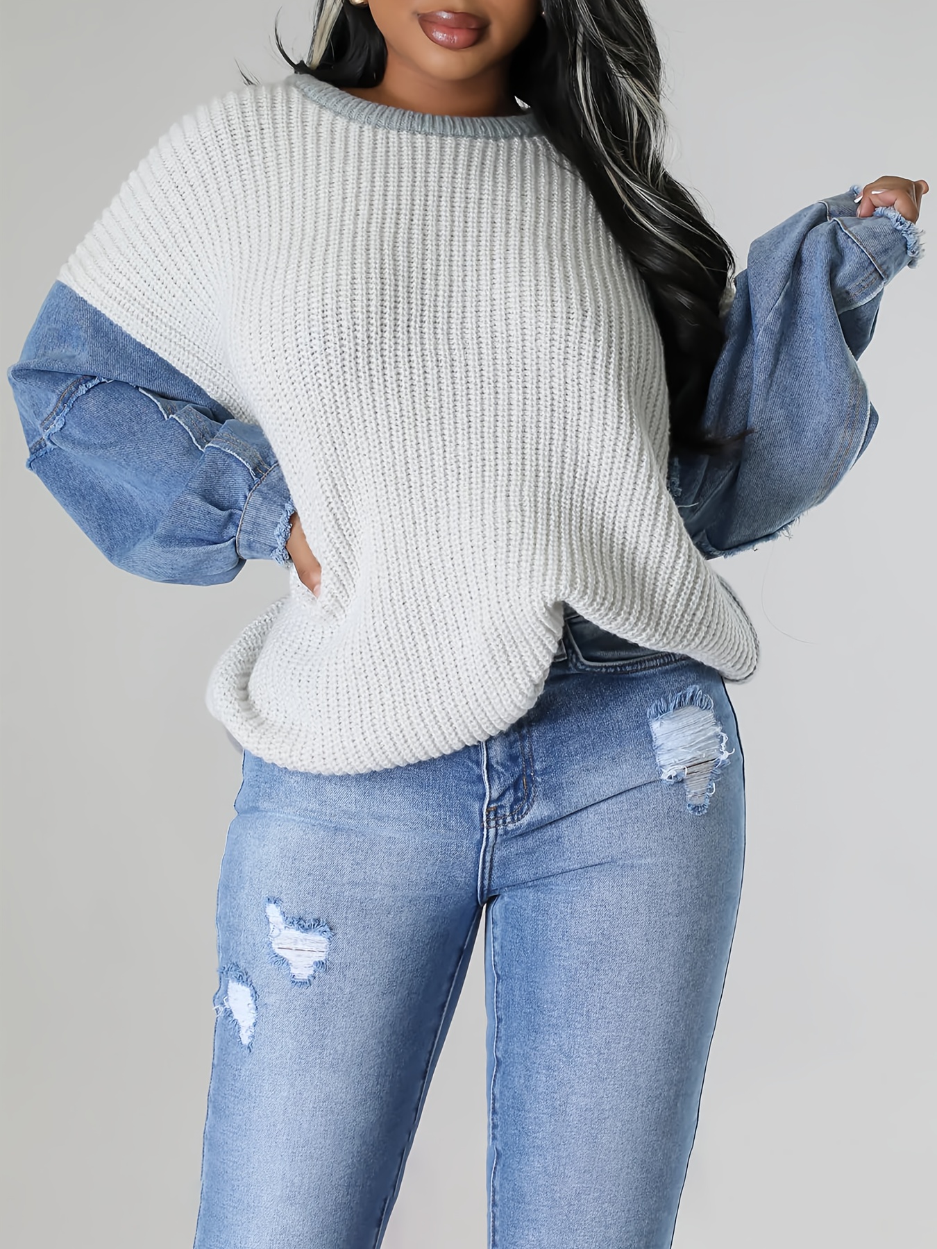 women's stylish denim pullover vacation edition Temu Germany