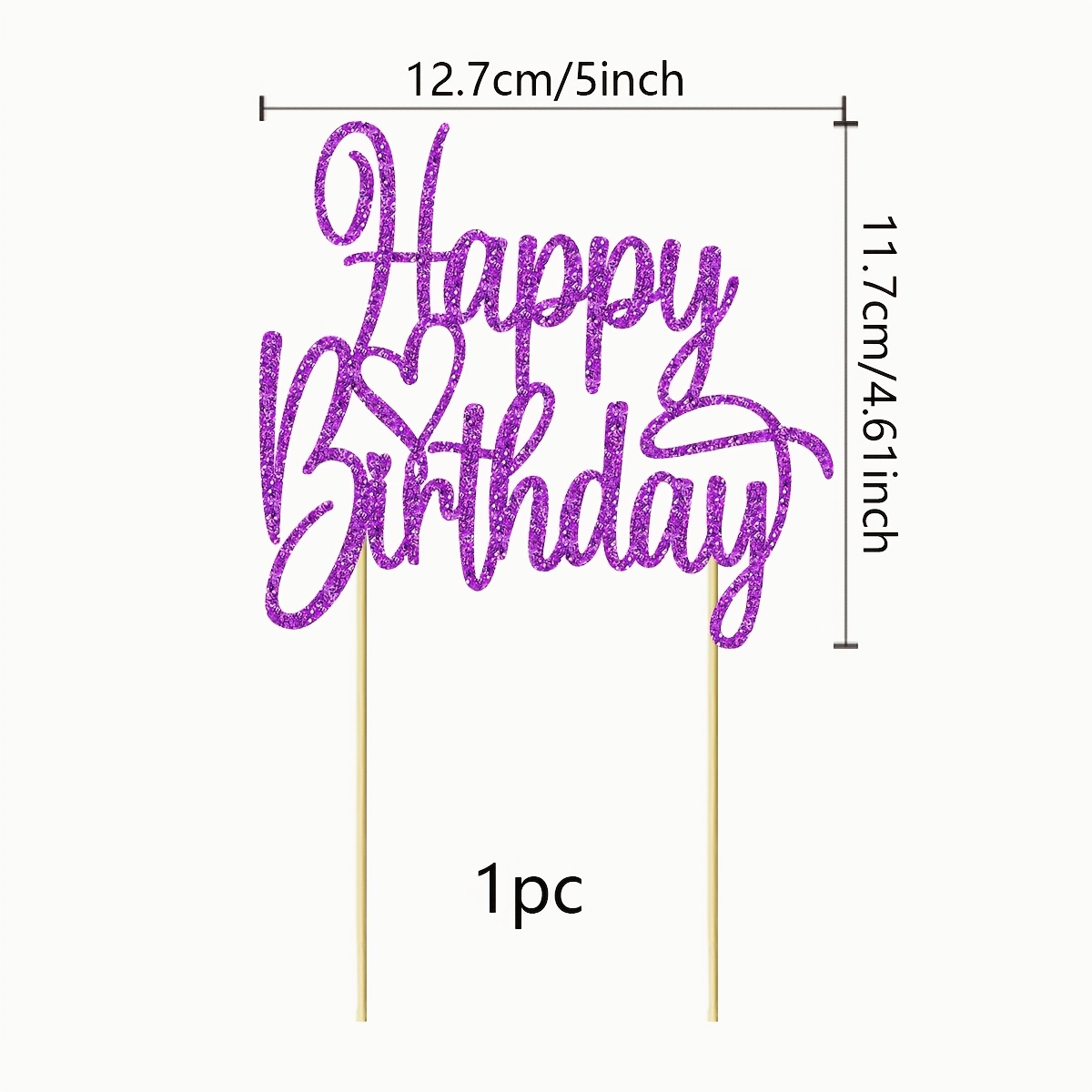 1 Pack Love Birthday Cake Topper Glitter Cake Pick For Celebrating Anniversary Party Cake Decorations Supplies, Halloween, Christmas