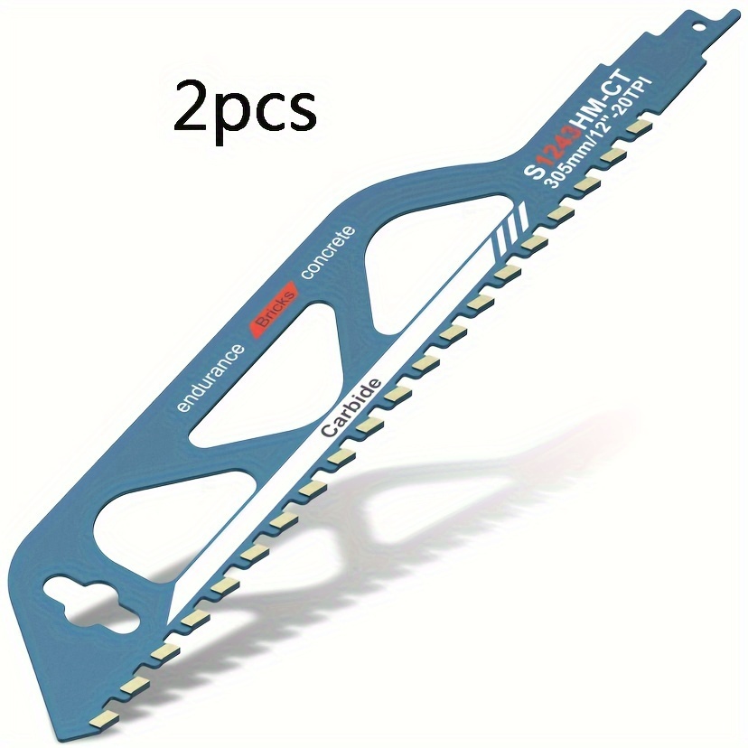 

2pcs Reciprocating Saw Blades For Masonry & Wood - Alloy, 12" - Ideal For Brick, Concrete, Metal & More