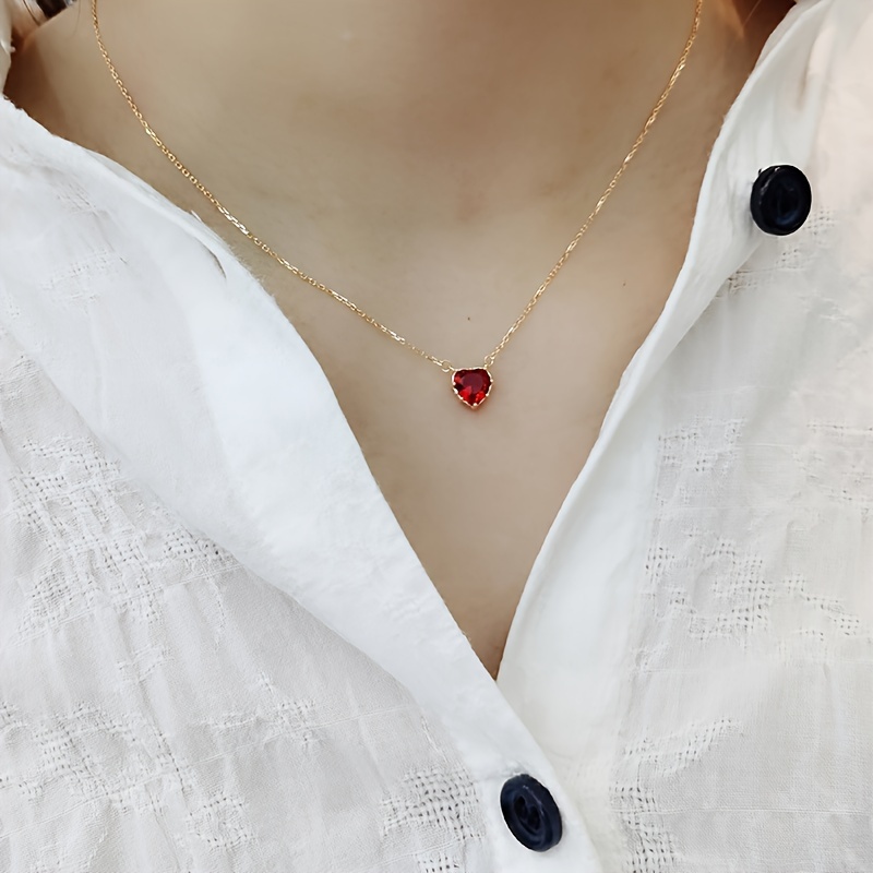 Image of Stylish 925 Silver Heart Valentine's Day Classic Pendant Necklace Jewelry For Women