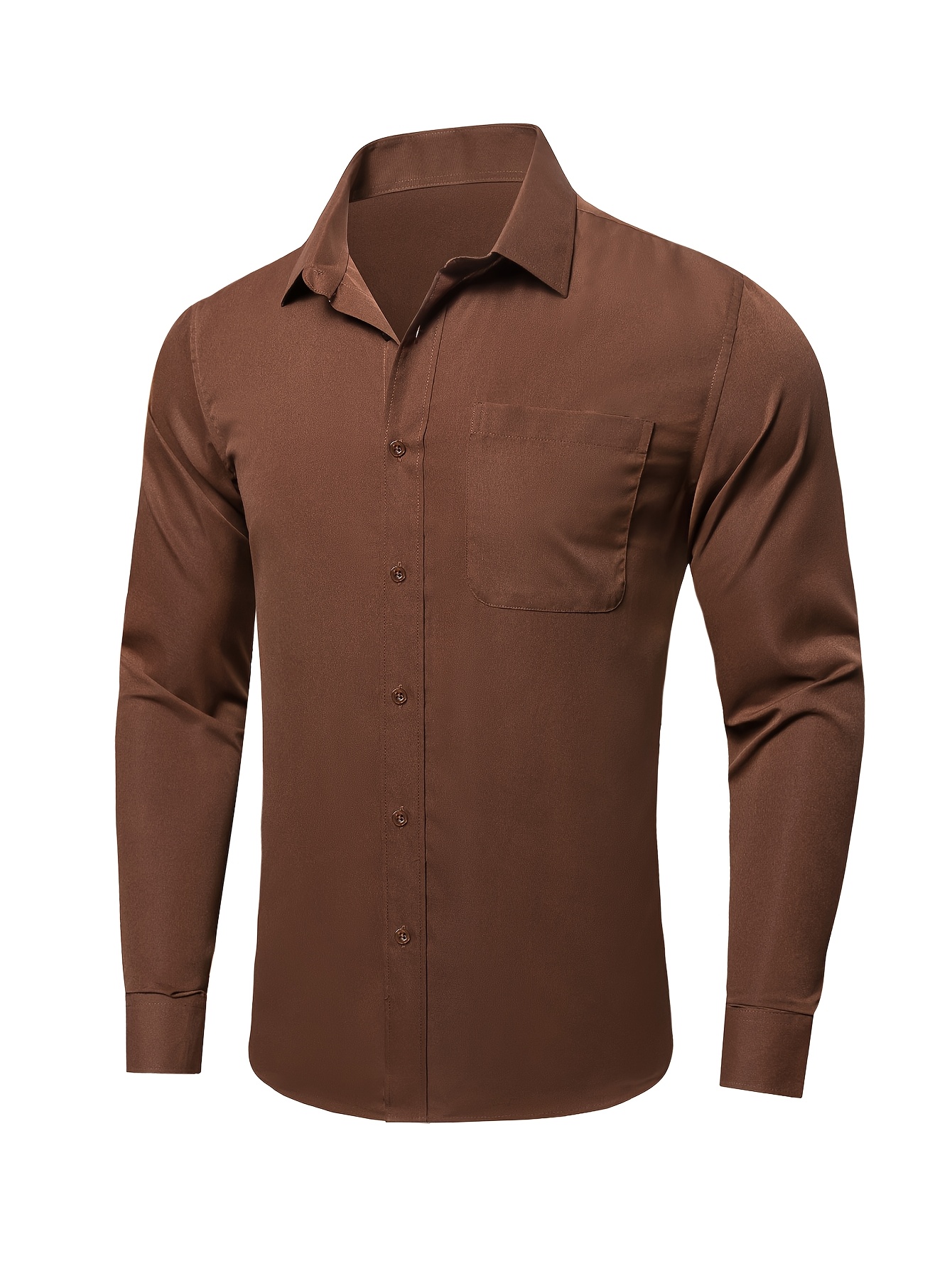 camisa elegante larga hombre color Temu El Salvador