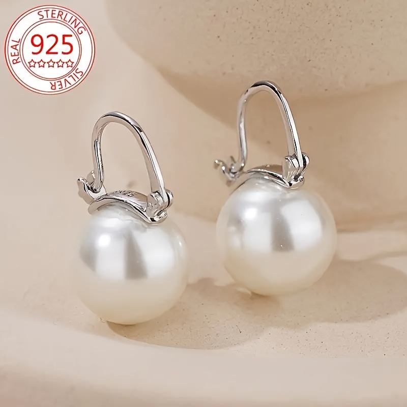 TEMU 925 Sterling Silvery Earrings - Elegant And , Like Decoration, Hypoallergenic, Nickel Free, Durable And Comfortable Banquet Ear Jewelry