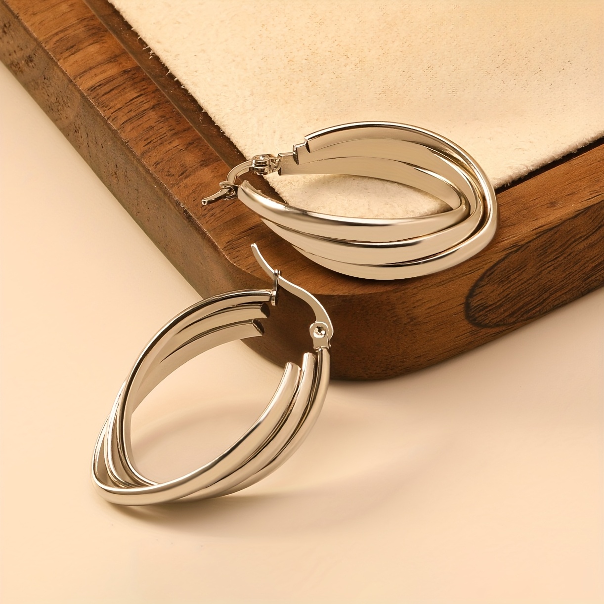 Oval Stainless Steel Earrings for Women
