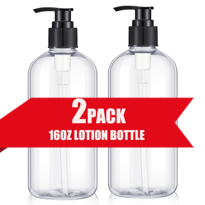 E-shop 16 Oz/500Ml Leere Pumpflasche Spender für Shampoo und Make-up - Tragbarer, Transparent, Langlebig und Wiederverwendbarer Behälter