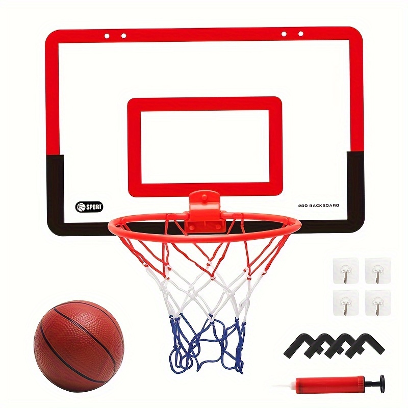 TEMU Mini Wall-mounted Basketball Hoop Set - Sports Team Sports - Space-saving, Adjustable, Durable, Hanging Shooting Frame For Home, Office, Gym, And Outdoor Play - Easy