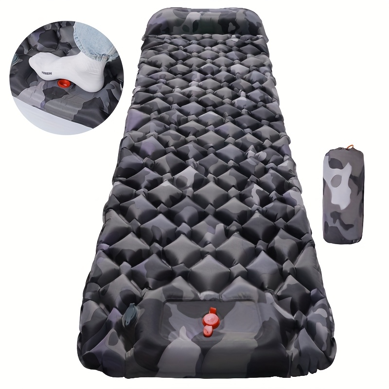TEMU [inflatable Mattress] Camping Inflatable Inflatable Sleeping Pad With Pillows, Travel Folding Bed, Ultralight Air Cushion For Outdoor Hiking Trekking