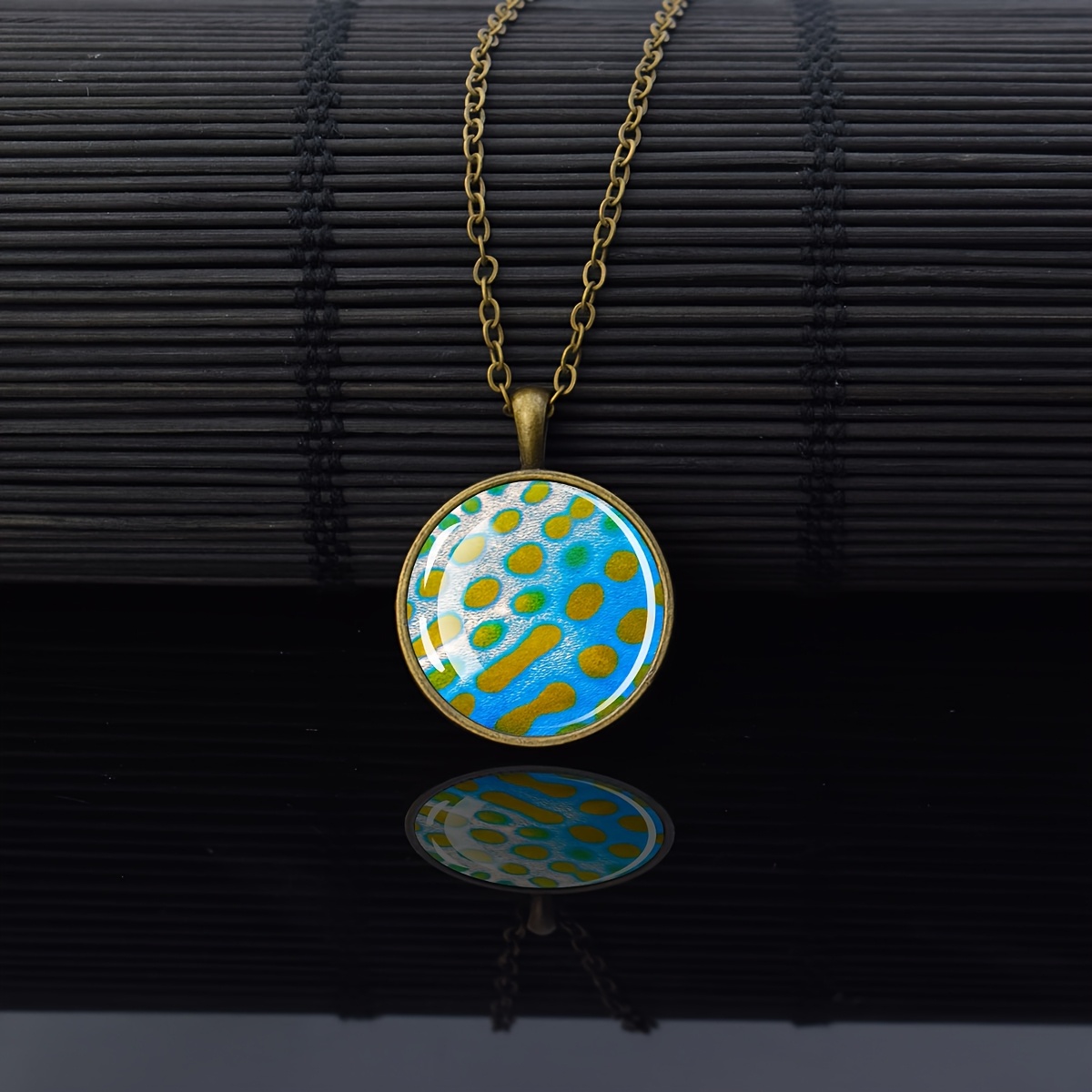 Abstract Polka Dot Pattern Necklace, Vintage Gift for Women