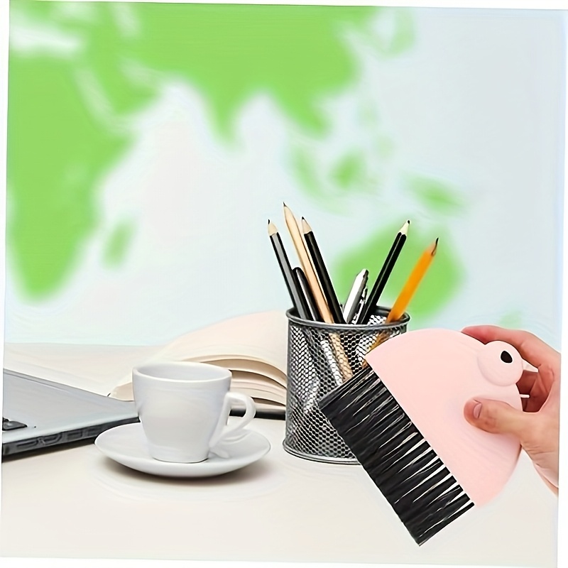office desktop mini broom and dustpan set compact cleaning tool suitable for office desk window sill keyboard cleaning and home kitchen   in gray brown and yellow Product details 1