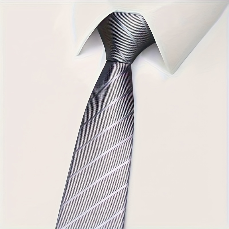 Set of 6 Men's Pre-Tied Zipper Neckties in Black, Navy, Burgundy, and Stylish Colors for Formal Occasions