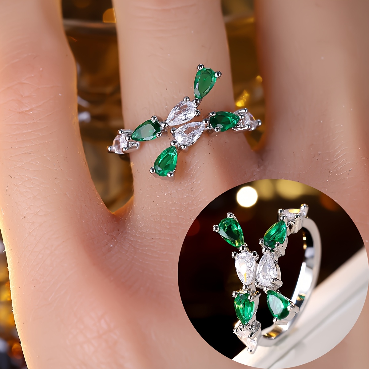 Women's Light Luxury Cross-Open Statement Ring, Versatile Design