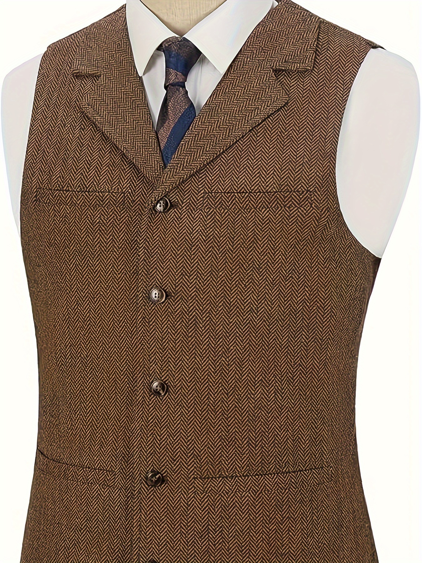 Gilet De Costume Homme Men's Corduroy Suit Vest V Neck Cowboy Vest