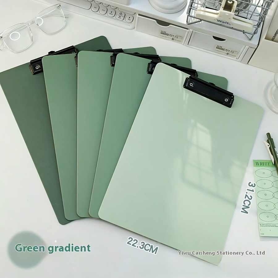 TEMU Set van 5 stuks, meerdere kleuren, stevige klembord met klem, multifunctioneel schrijfbord, A4 schrijfbordblok, leerschrijfbord, geschikt voor