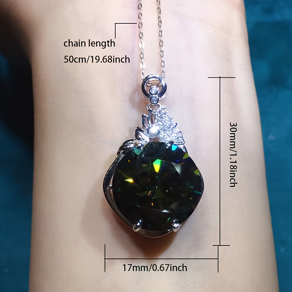 S925 Silvery Moissanite Pendant Necklace — Unisex Engagement Gift