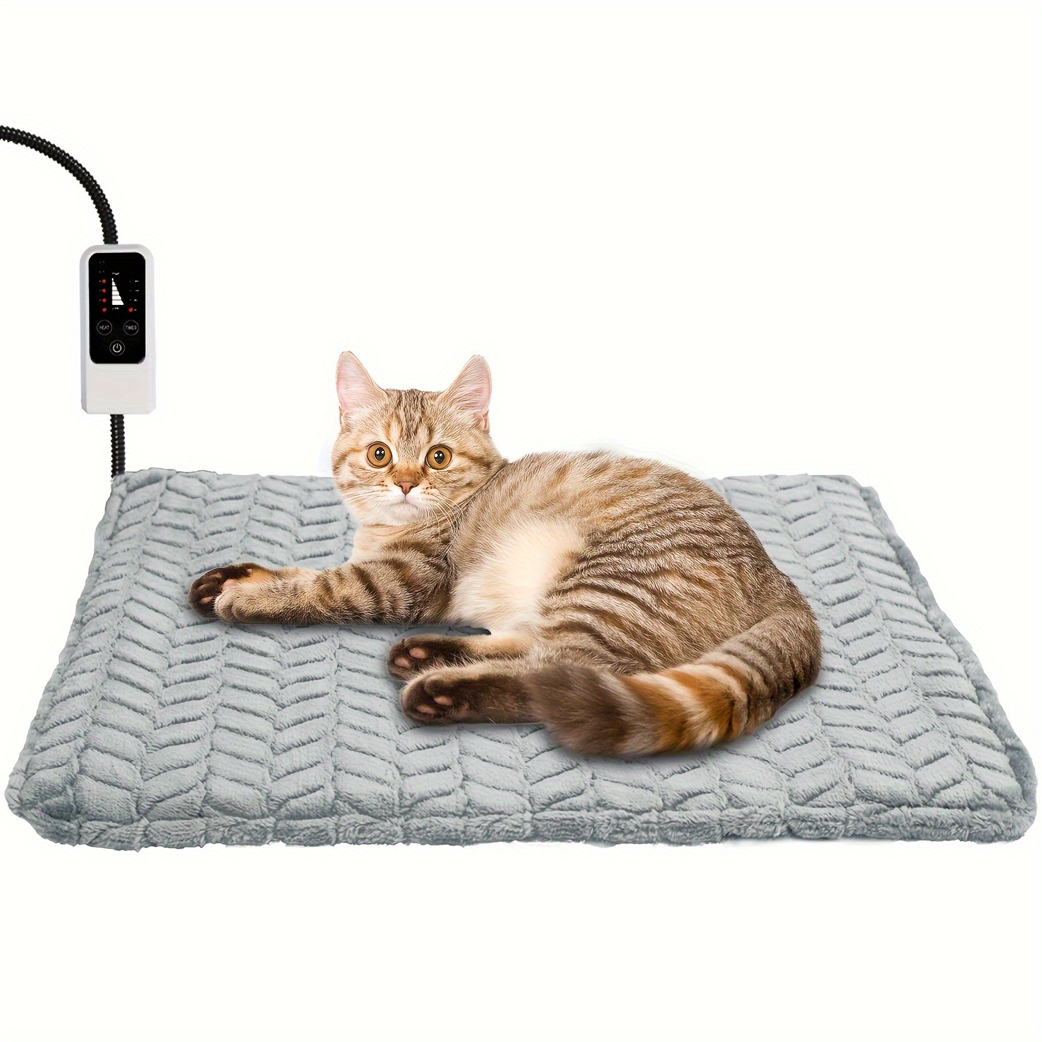 TEMU Pet Heating Pad, Adjustable Temperature Heating Pad With Timer, Dog Bed With Chew Resistant Cord, -off Indoor Pet Mat For Dogs And Cats