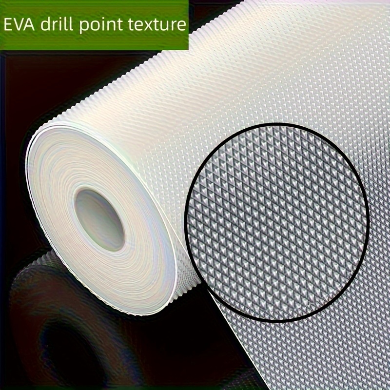 1 roll of waterproof and anti slip plastic shelf liner roll, multi-purpose cabinet drawer liner. Suitable for cutting mats in kitchens, refrigerators, and tables.