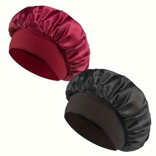 2 stück damen haarnetz, für lockiges/natürliches haar, in verschiedenen farben erhältlich: rosa/schwarz/burgunder, ideal zum schlafen stylen
