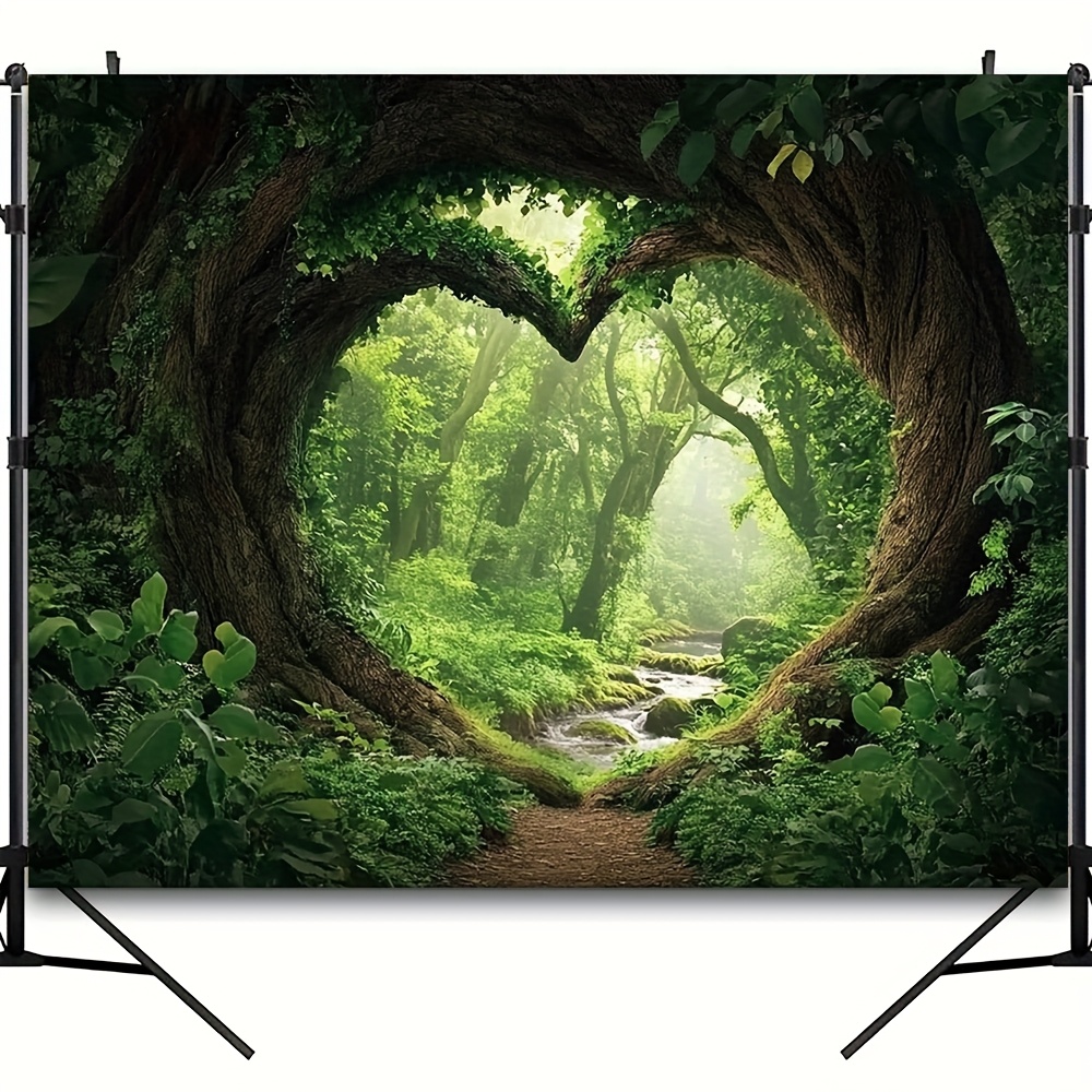 Enchanting Misty Forest Tree Tapestry Vibrant Polyester Wall Decor_voghion.com