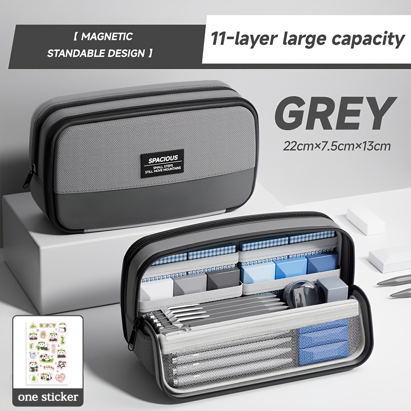 TEMU Aesthetic Men's Large Capacity Magnetic Pencil Case, Modular Stationery Box, Easy And Stylish Pencil Case, Back-to-school Essential