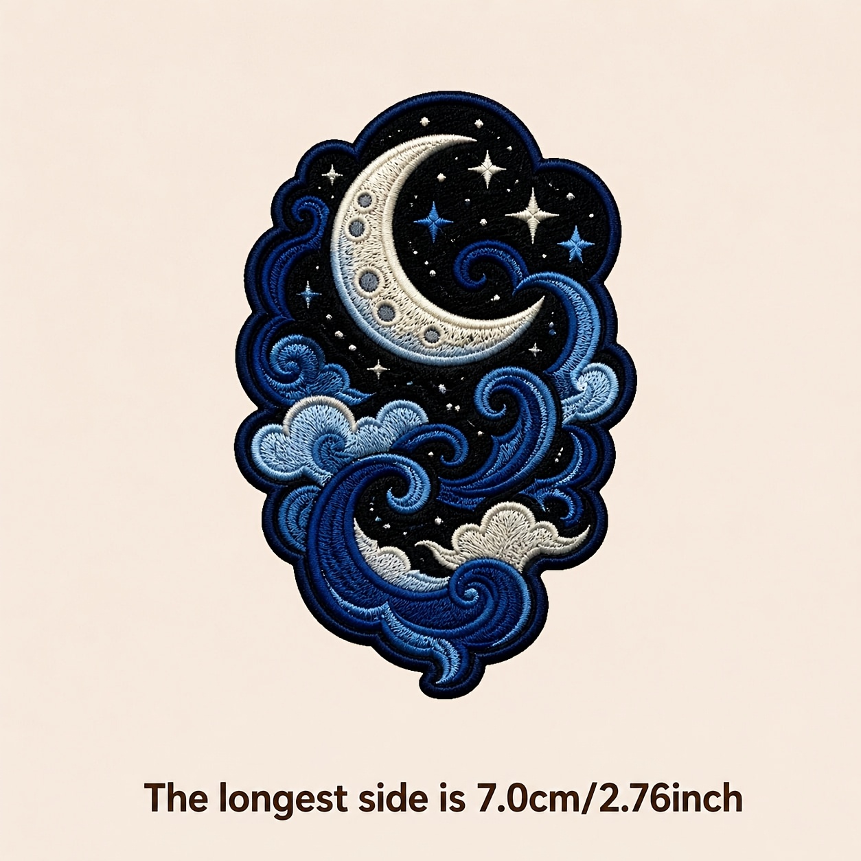 TEMU Cartoon Night Sky With Black And White, Blue, Moon, And Vintage Heat Transfer Stickers For Fabric Clothing Apparel T-shirts Hoodies Tote Bags
