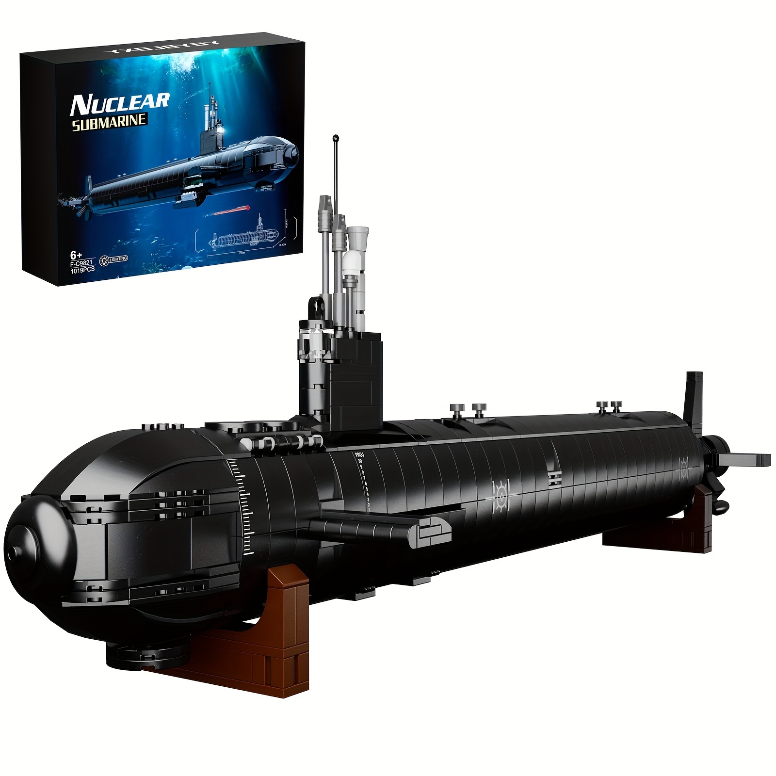 

1019pcs Fogini Attack Submarine Block Model - Highly Precise - Challenging Building Sets - Ornaments - Exquisite Box + Instruction Manual = The Best Gift For Block Collectors!