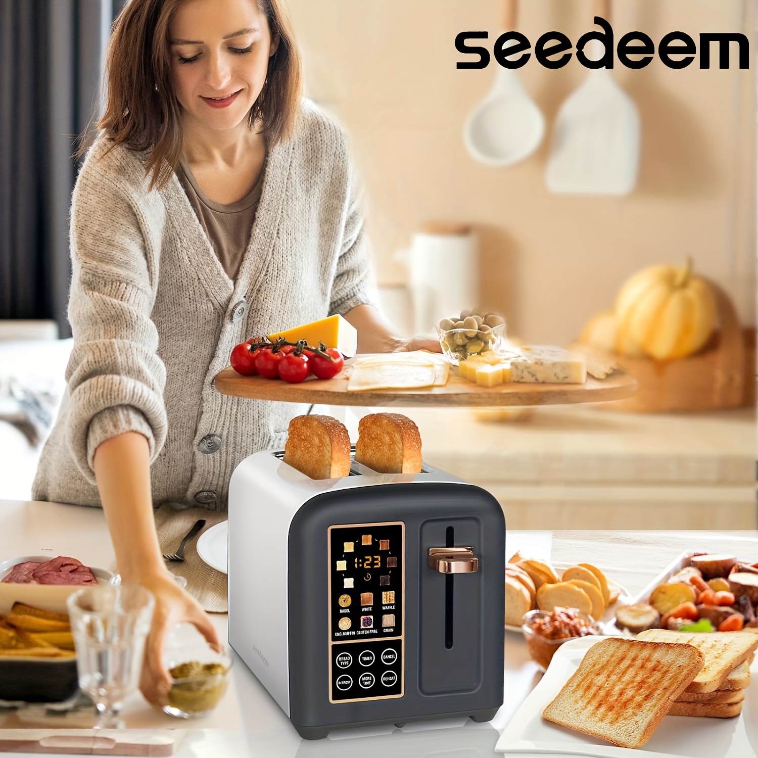 

Toaster 2 , Stainless Toaster Lcd Display&touch Buttons, 50% Faster Heating Speed, 6 , 7 Shade Setting, 1.5''wide Slot, Removable Crumb Tray, 1350w