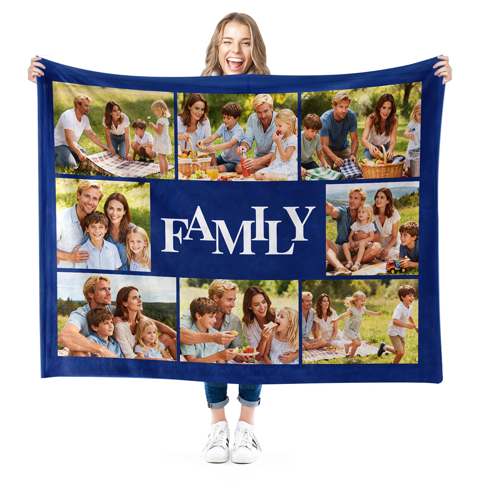 Custom Photo Blanket, Personalized Throw for Loved Ones