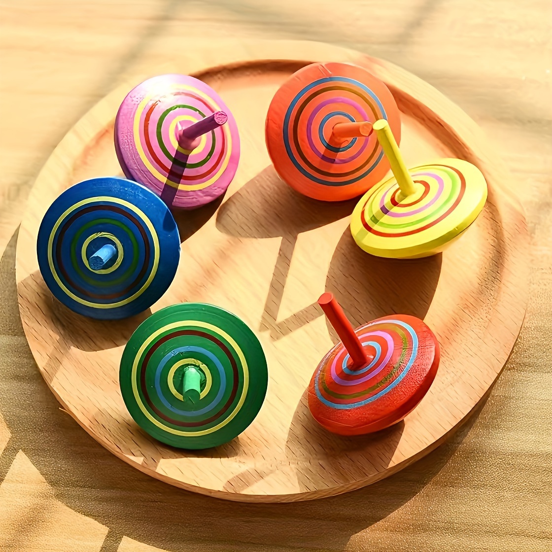 Wooden Spinning Top Spinning Toy Gyroscope Toy Fruit Wooden - Temu