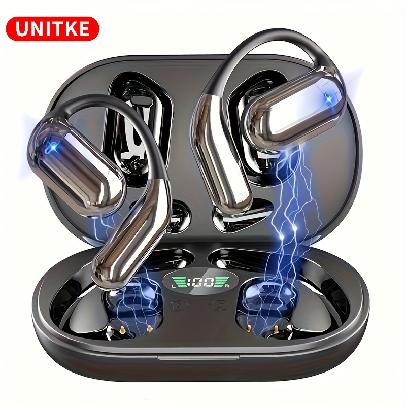 

Unitek Wireless Earphones With High , Wireless 5.4 Earphones With Ear Hooks, Sports 50h Earphones, Wireless Wireless Earphones, Wireless Earphones With High- Stereo, Led Display In Black