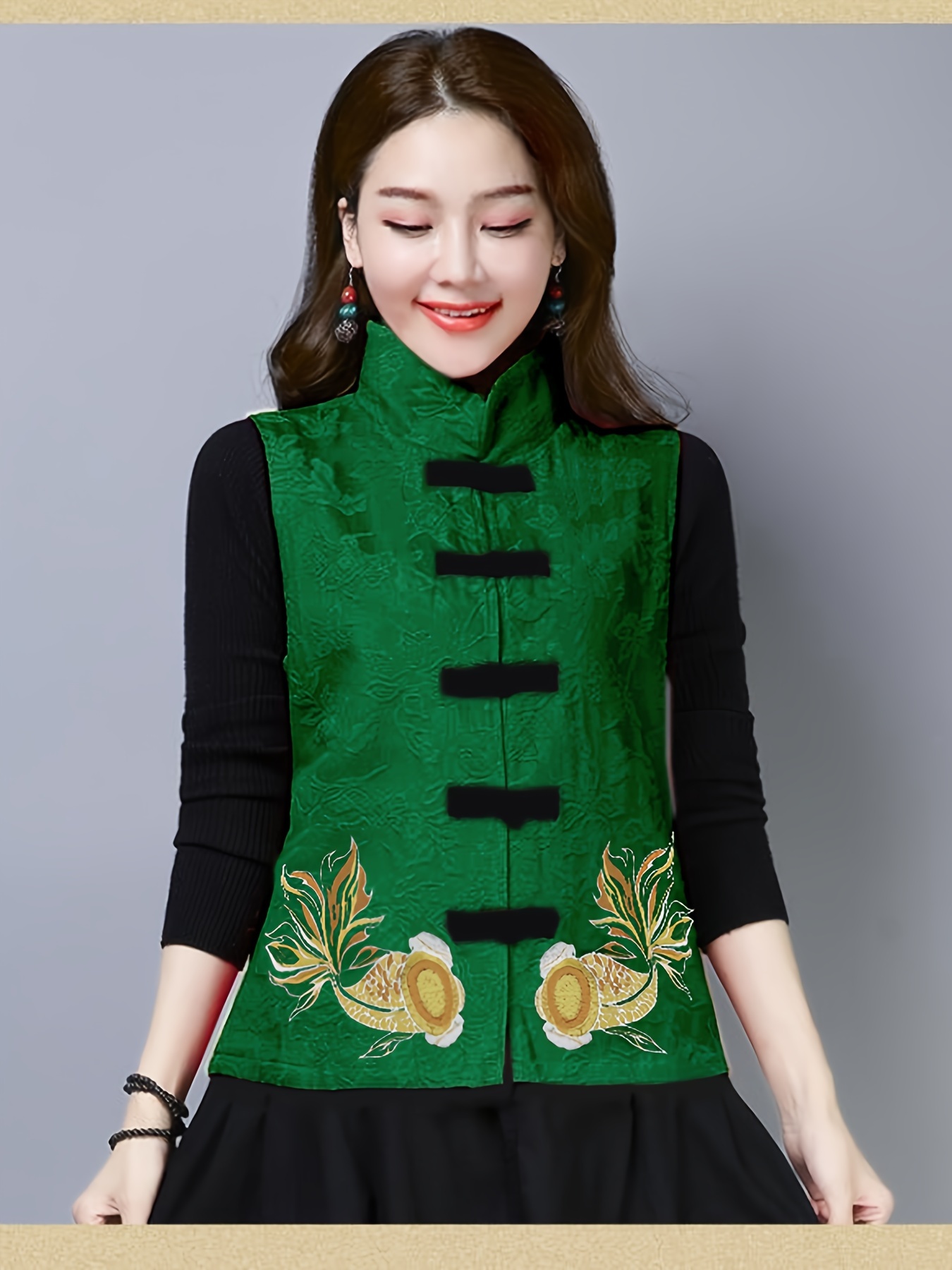 Embroidered 2024 sleeveless jacket