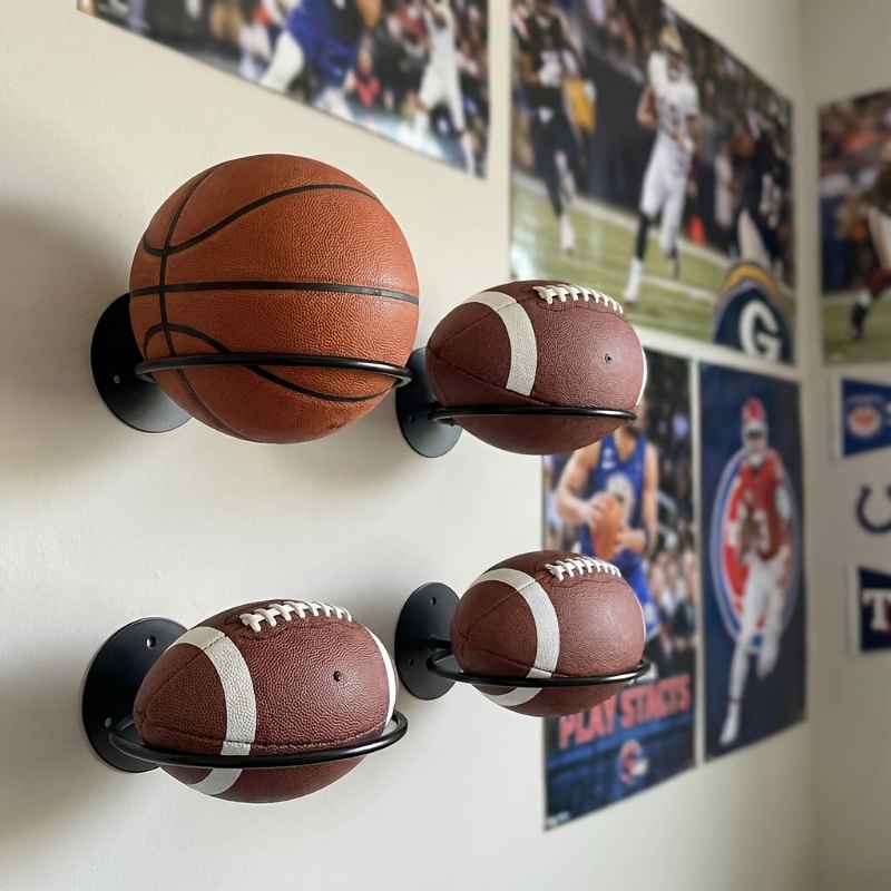 Set 6 Supporti Da Parete Per Palloni – In Metallo Per Basket, Calcio, Pallavolo (con Viti) - 3