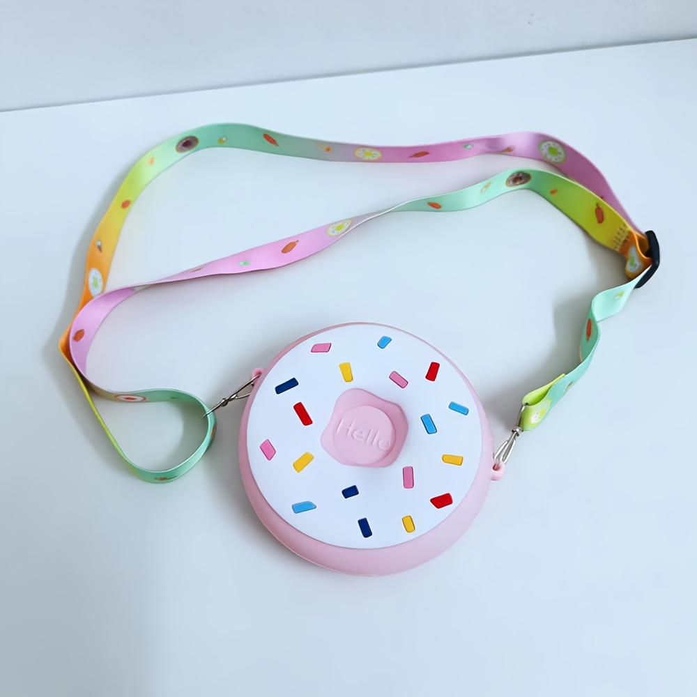 TEMU 【可愛い】ドーナツ型 クロスボディ財布 シリコン ウォレット 小さなショルダーバッグ 愛らしい財布