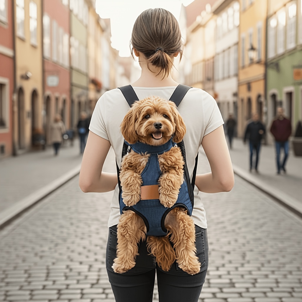 Custom 1pc Dog Carrier Bag, Self-Defined Text Dog Carrier Bag, Adjustable Pet Harness for Small to Medium Dogs and Cats, Breathable and Heat-Resistant, Quick-Release Safety Buckle, Comfortable Chest Harness, Zipper Closure