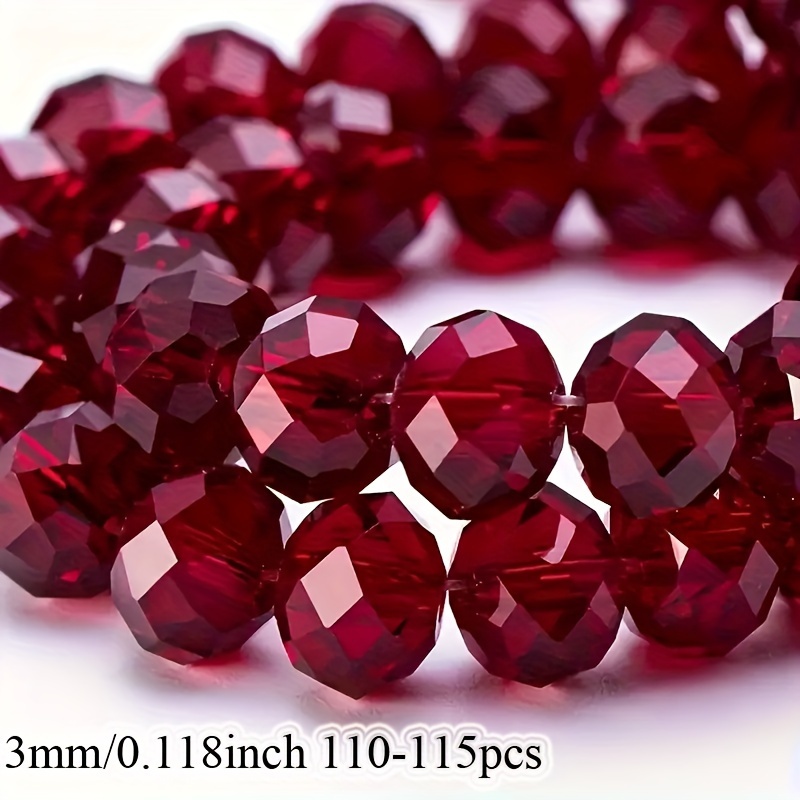Facetted Red Synthetic Crystal Loose Spacer Beads For Jewelry Making Earrings S 3/4/6/8mm