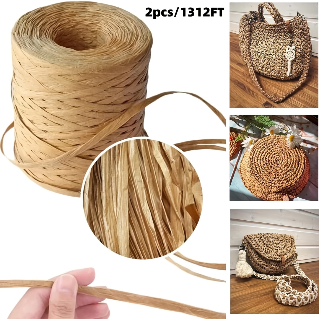 TEMU 2 Rotoli di Nastro di Carta Raffia Naturale, Lunghezza 1312Ft - per Confezioni Regalo, Artigianato, Decorazioni Nuziali | Decorazione Finitura