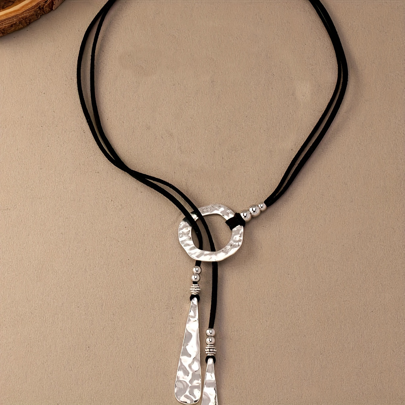 Bohemian Long Chain Necklace with Teardrop Pendant