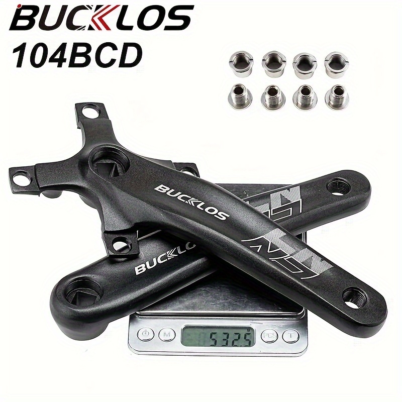 

BUCKLOS 104BCD Ensemble de pédalier en d'aluminium ultraléger, trou carré de 170 mm, vitesse simple/double/triple, pièces de pédalier pour VTT, montage universel