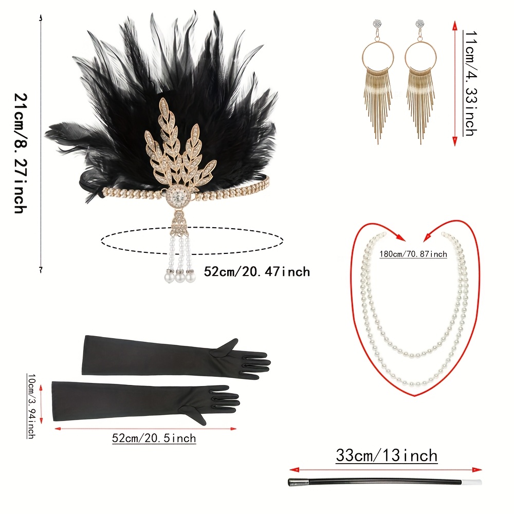 1920s flapper hair accessories headpiece european vintage Temu