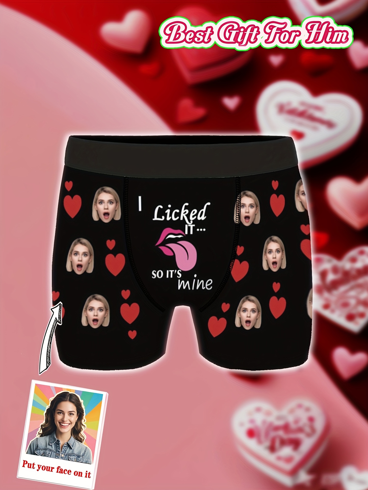Personalzed Face Boxerbrefs For Men, Custom Weddng Gft For