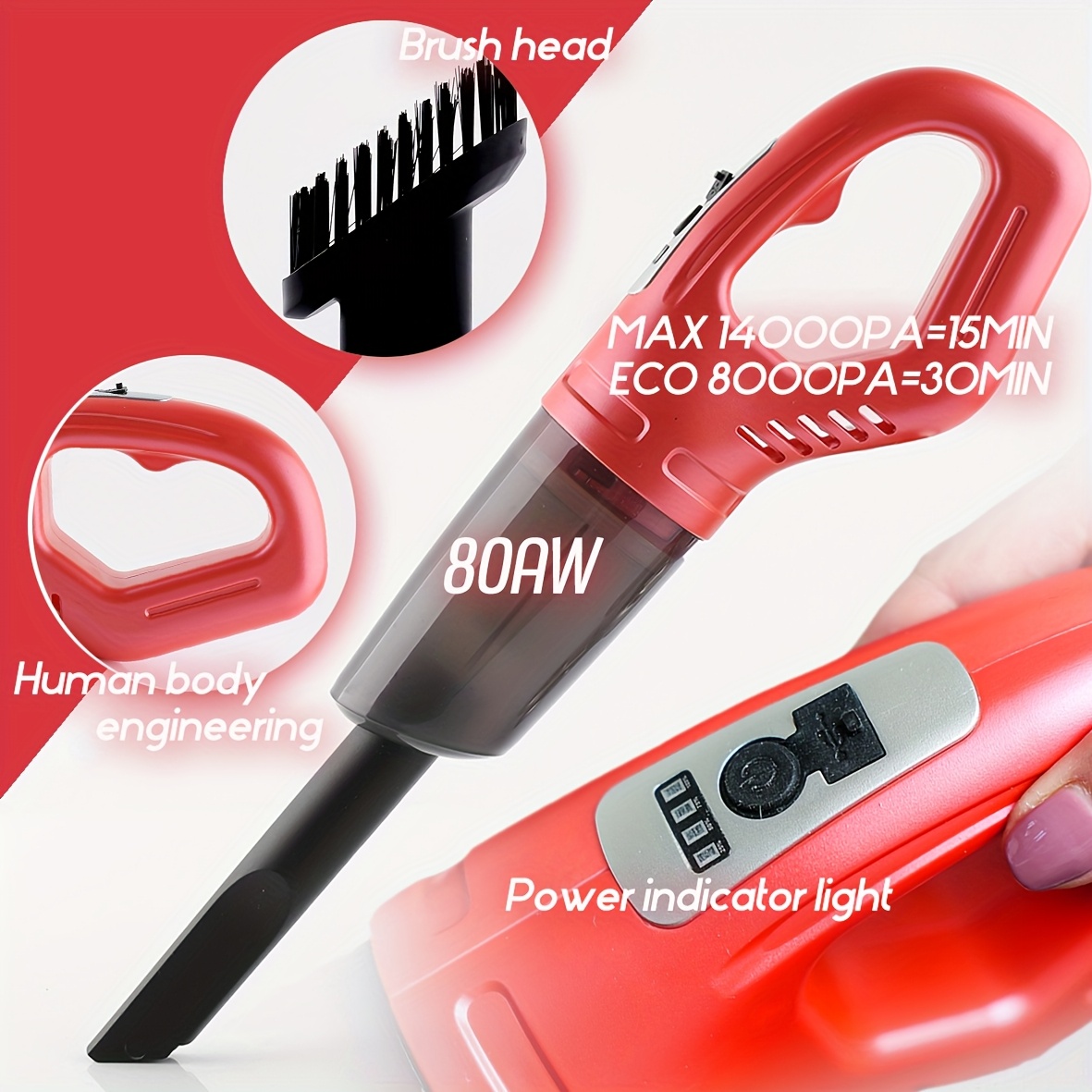 TEMU Handheld Vacuum Cordless Car Accessories Car Accessories For Women Vacuum For Car Car Vacuum Portable