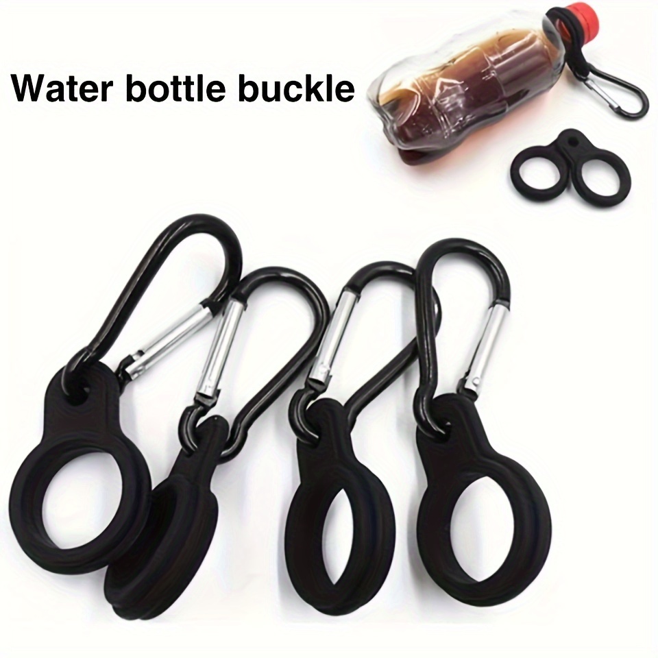 

4-pack Universal Stainless Steel Water Bottle , 3.54-inch Aluminum Clip With Rubber Ring, Nylon Hook For Camping, Hiking, Running, Outdoor Sports